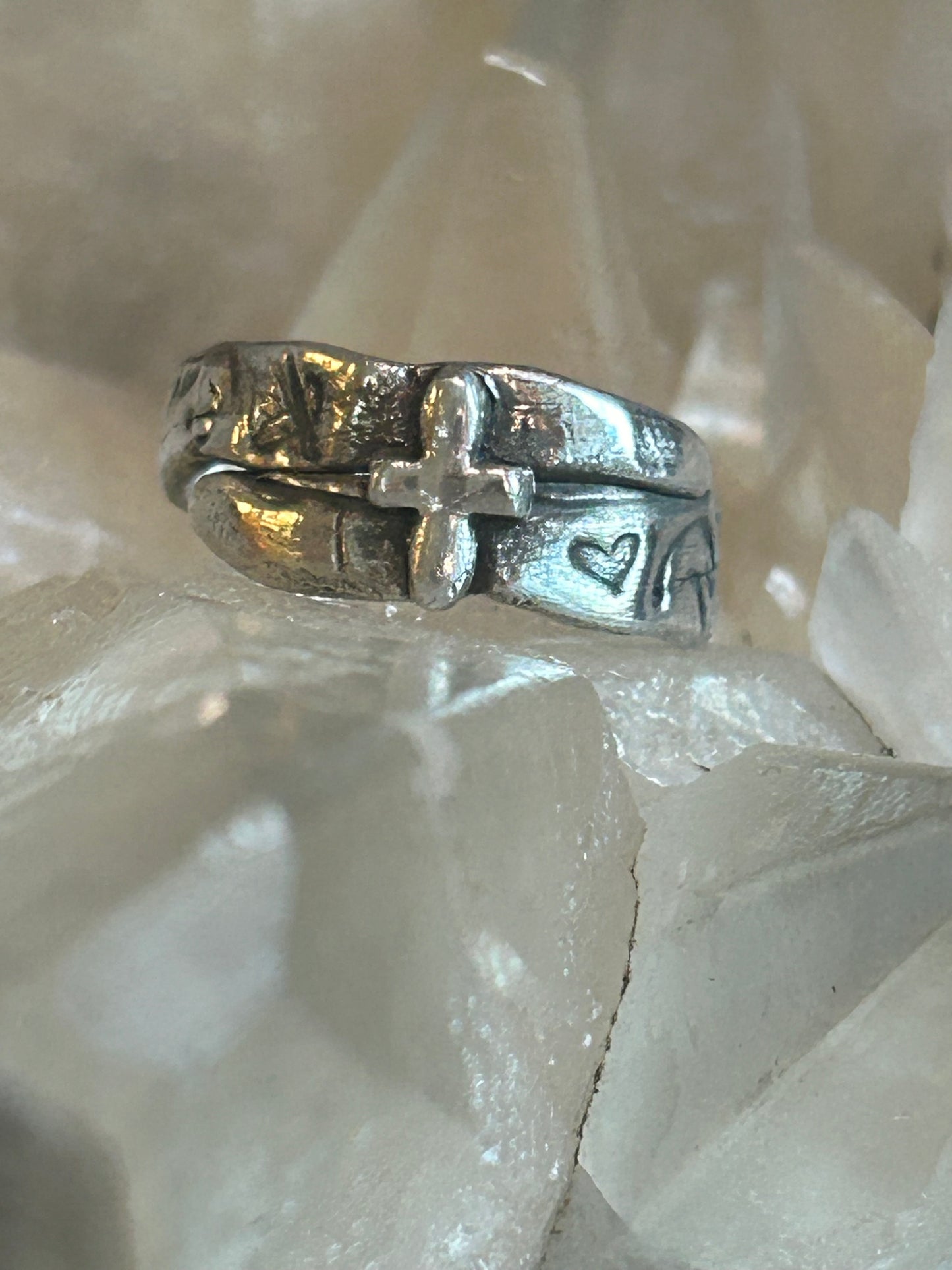 Fine Silver Cross Wrap Ring