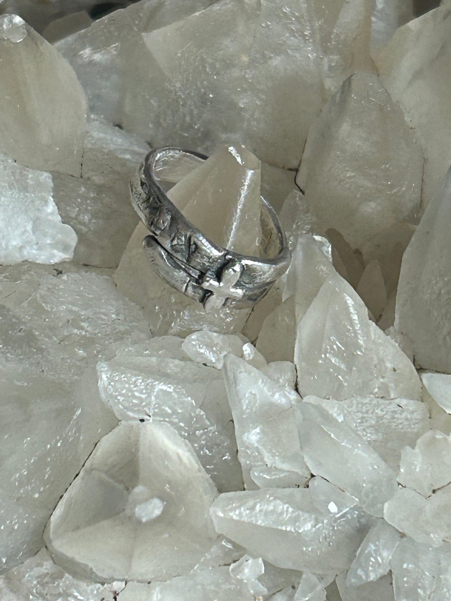 Fine Silver Cross Wrap Ring