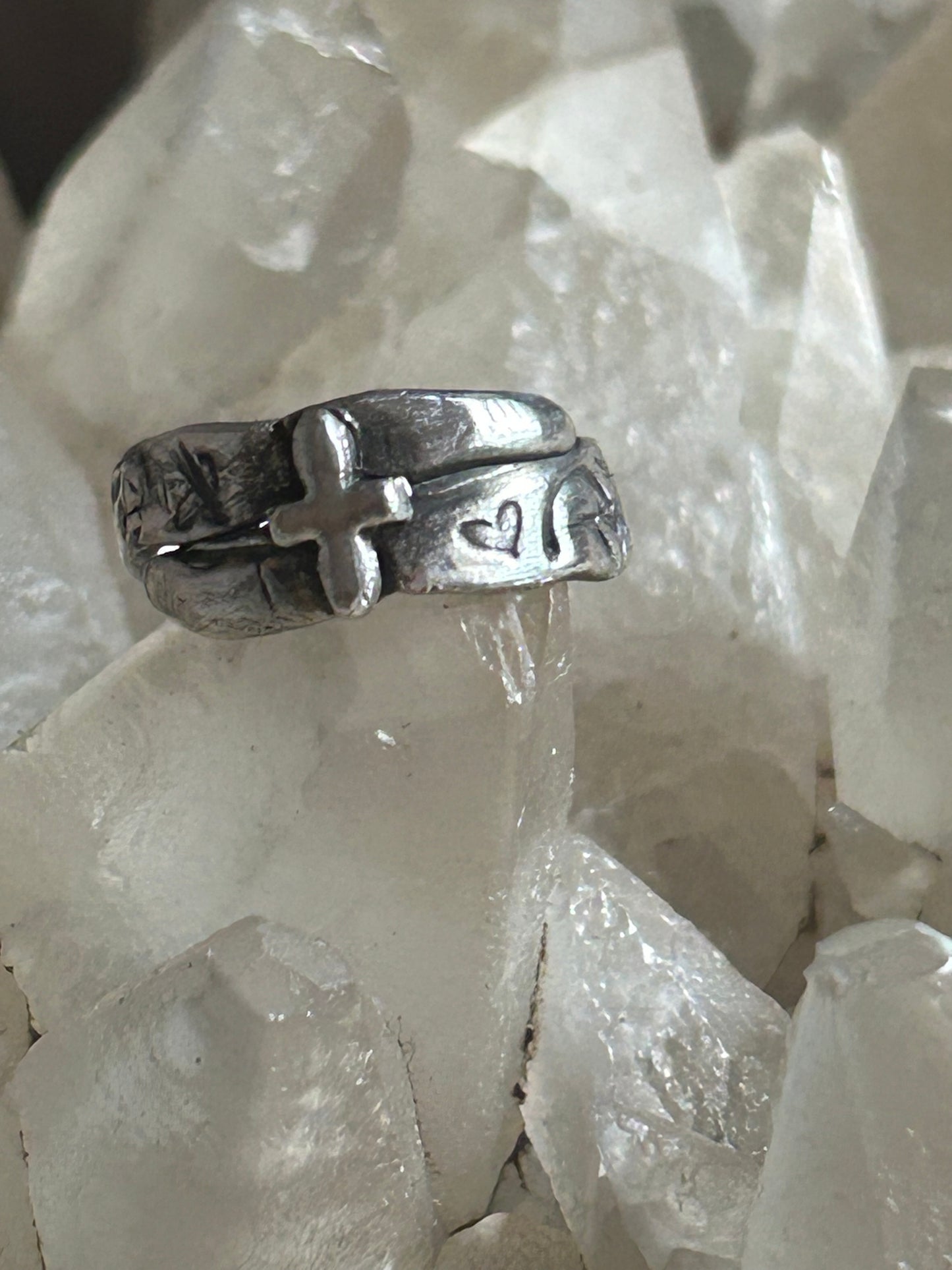 Fine Silver Cross Wrap Ring