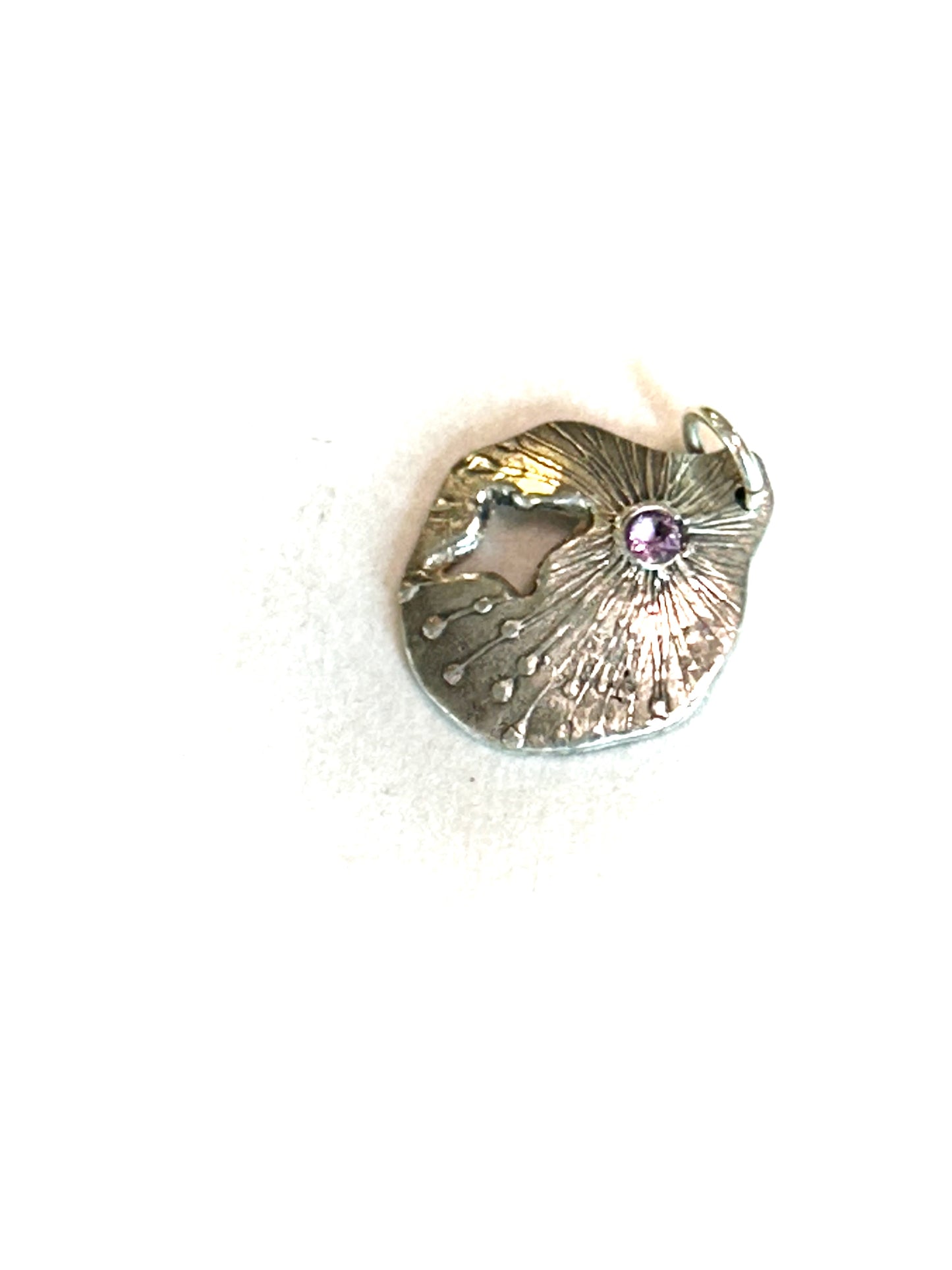 Handcrafted .999 Fine Silver Star & Amethyst Pendant