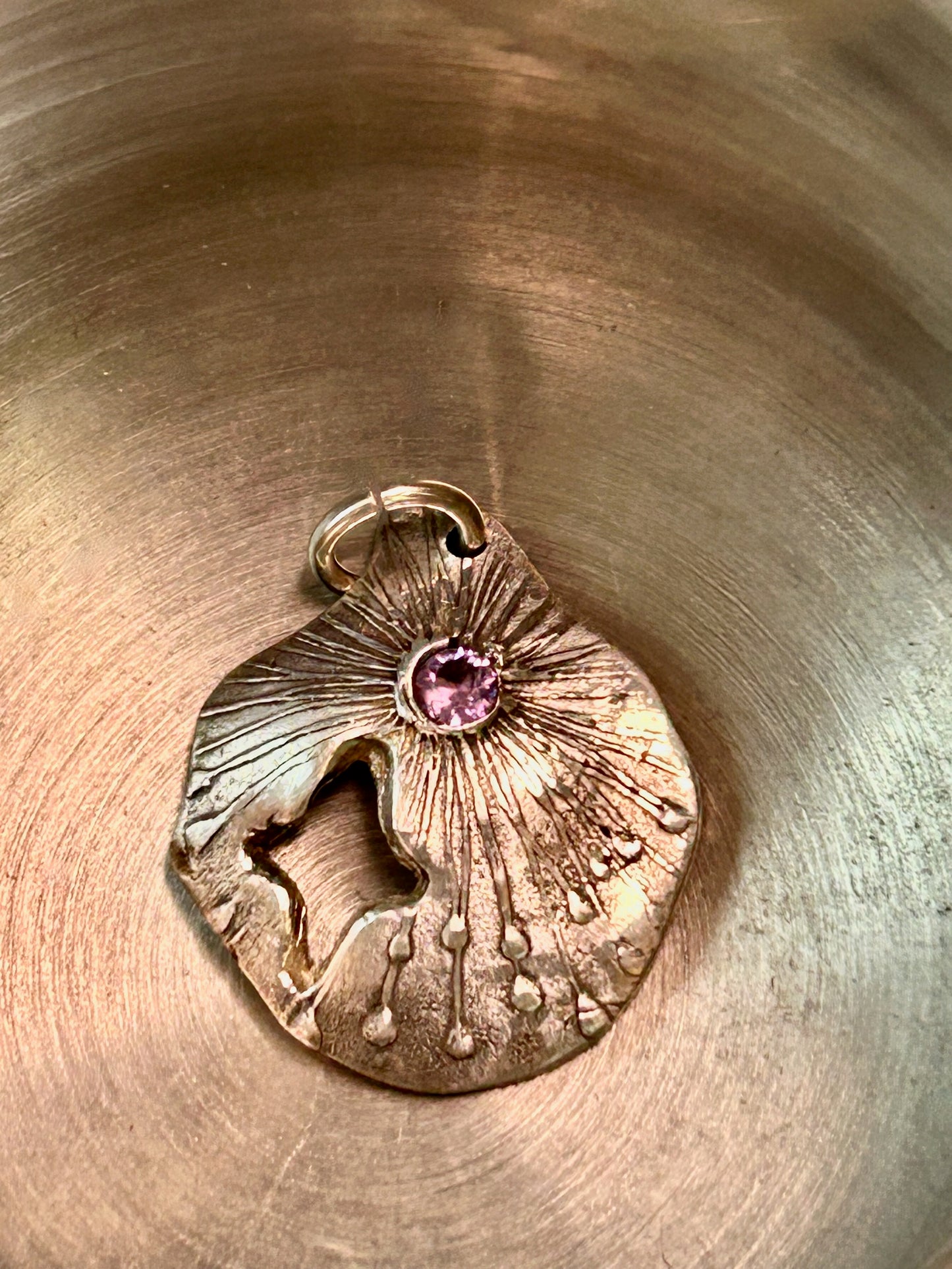Handcrafted .999 Fine Silver Star & Amethyst Pendant