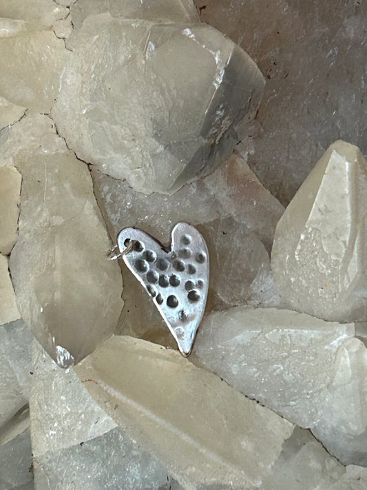 Indented Dot Silver Pendant