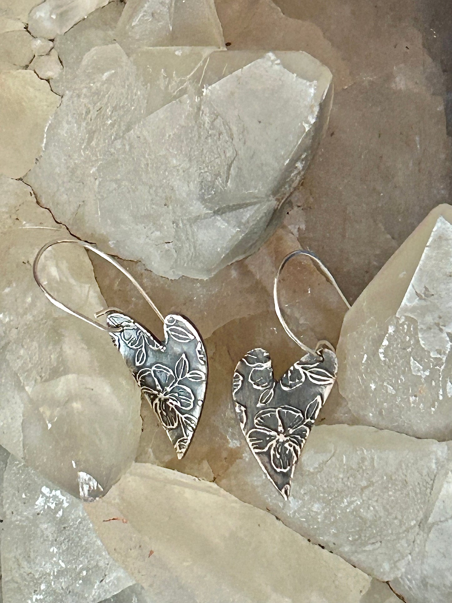 Whispering Blossoms Heart Earrings