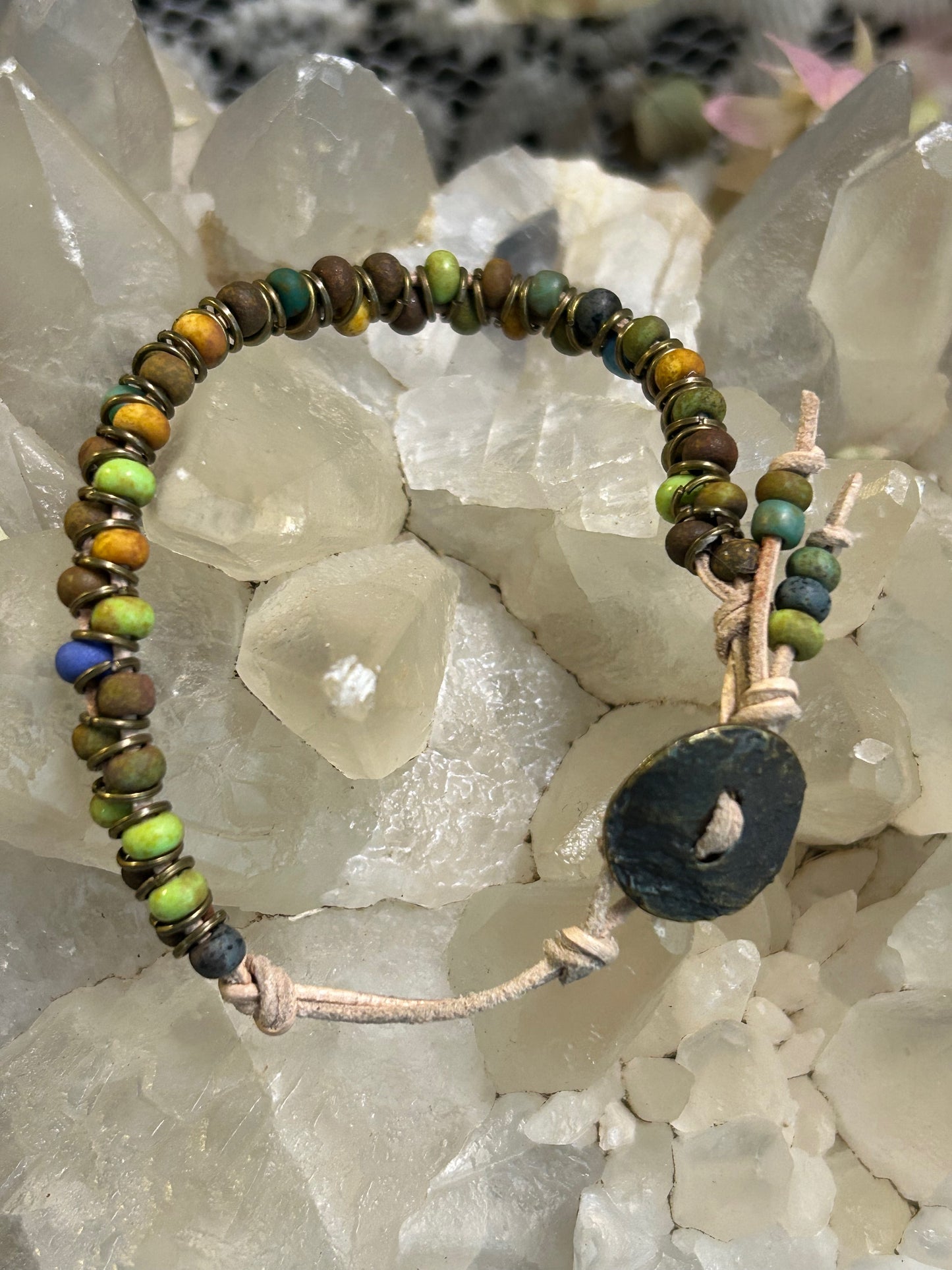 BOHO Czech Picasso glass seed bead Bracelet