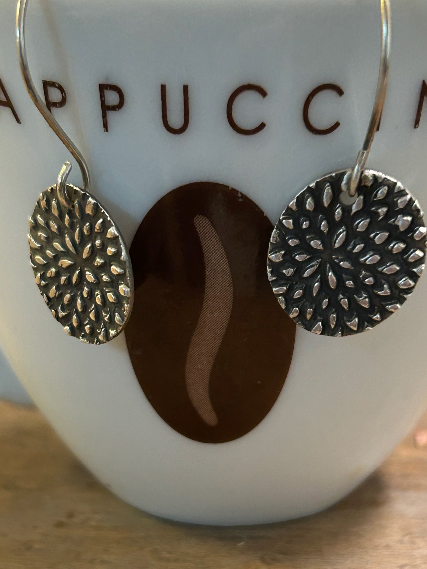 Pure Silver Burst Pattern Earrings