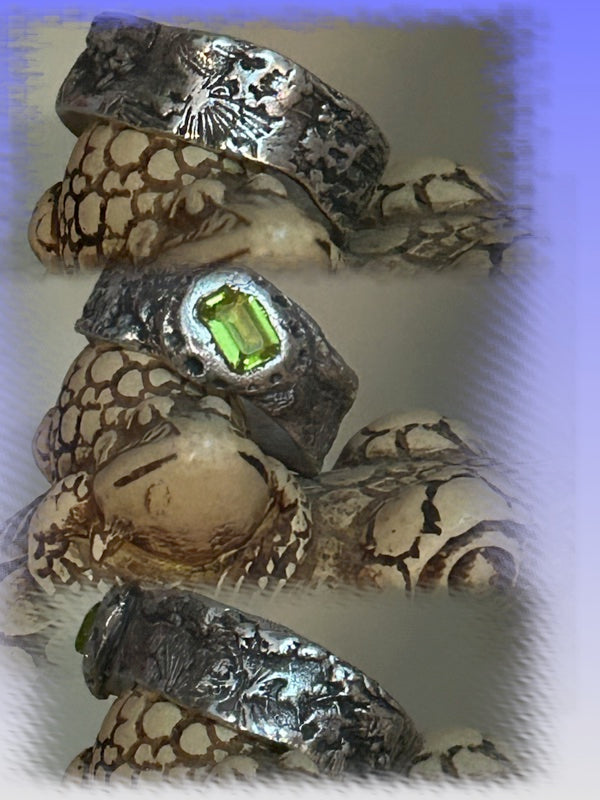 Fine Silver Peridot Ring