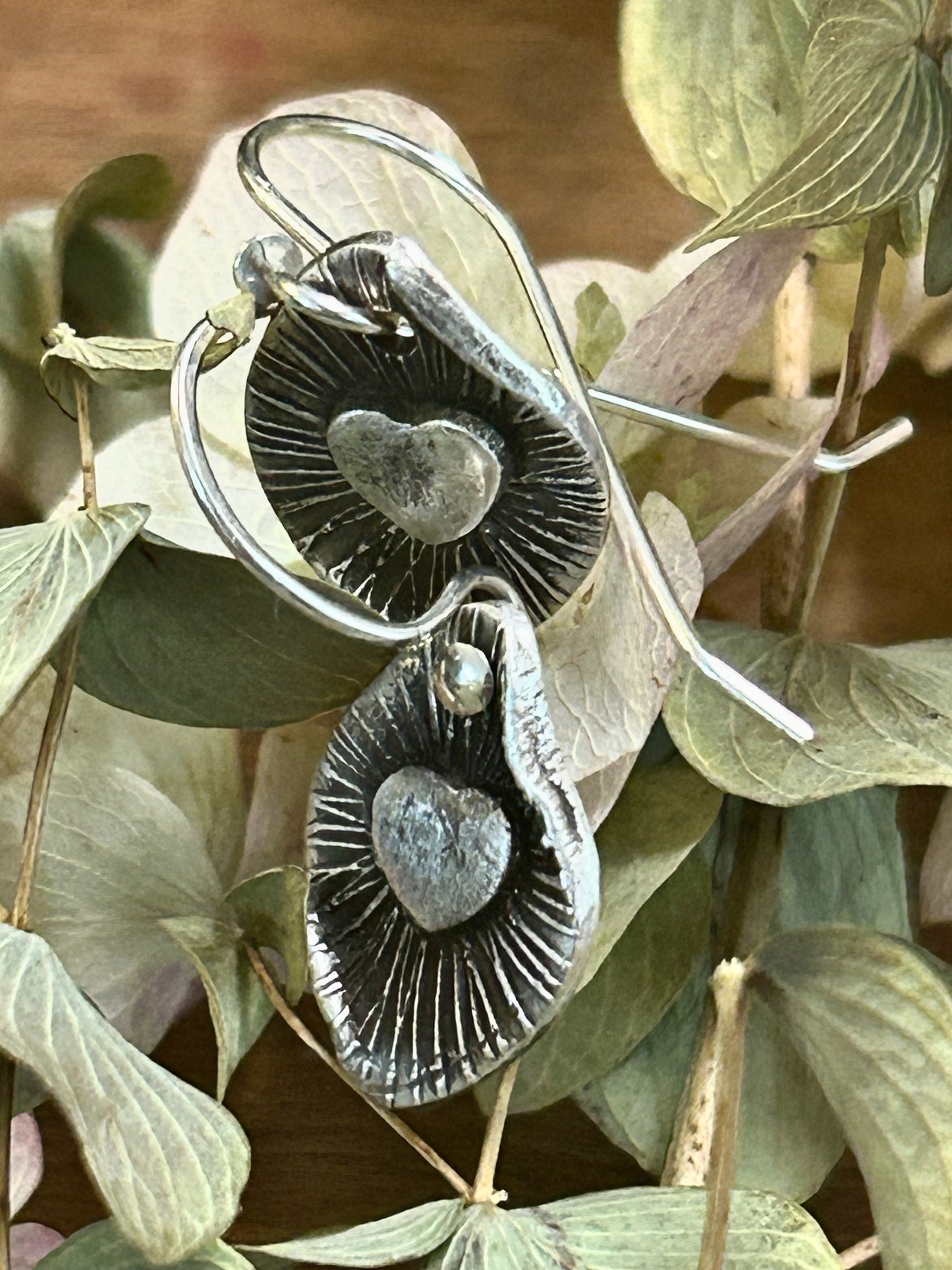 Fine Silver Heart Earrings