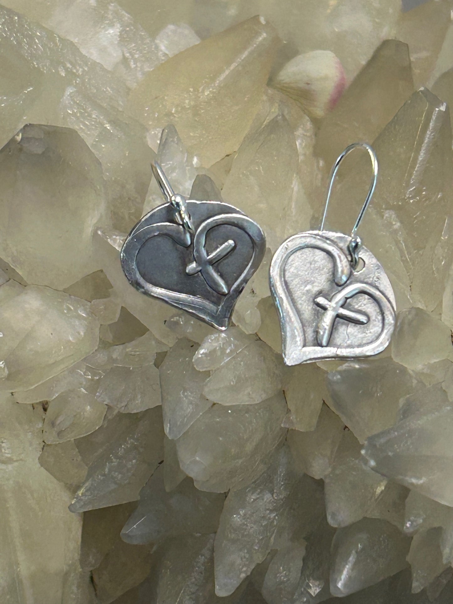 Heart and Cross Earrings
