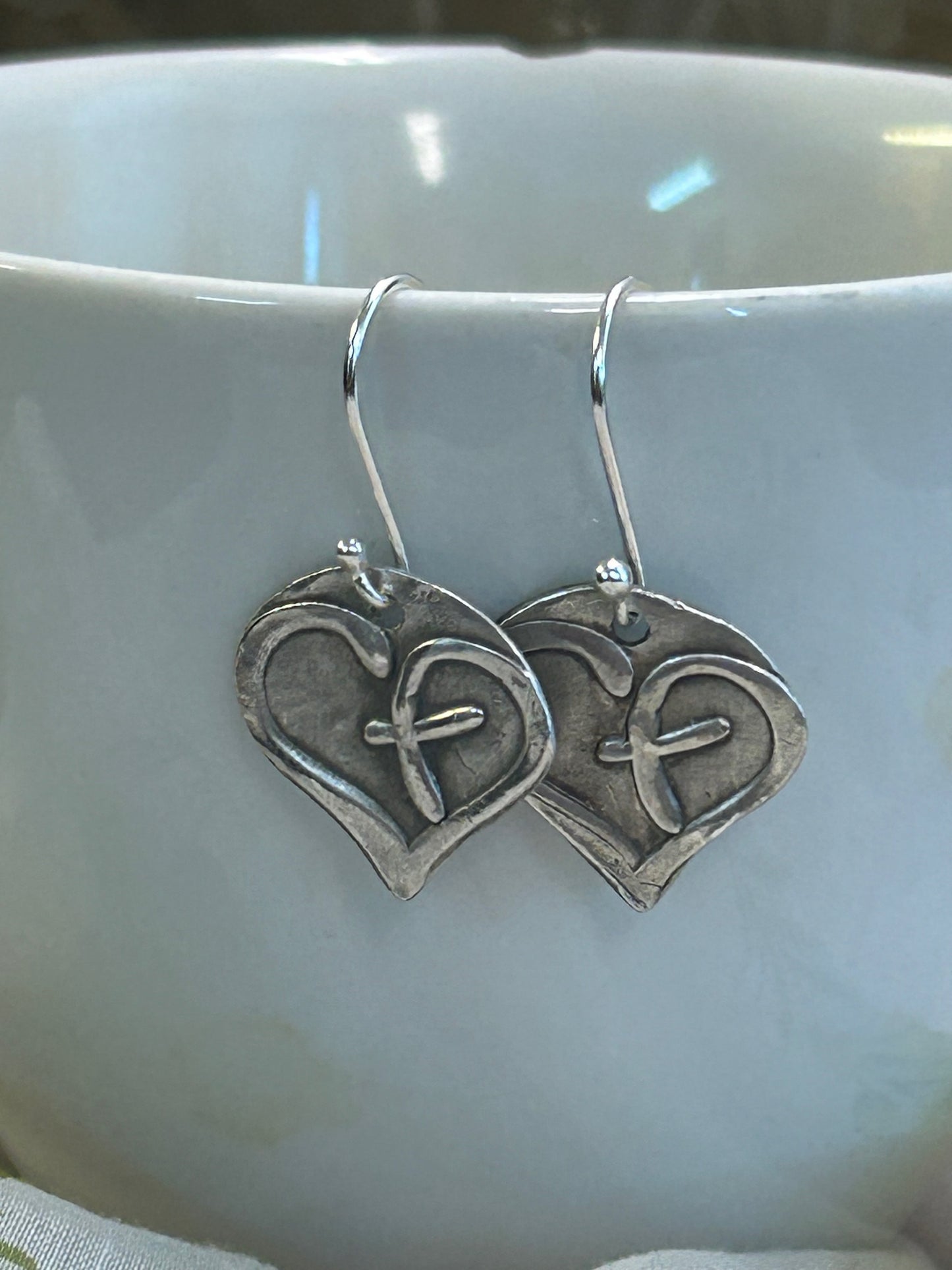 Heart and Cross Earrings