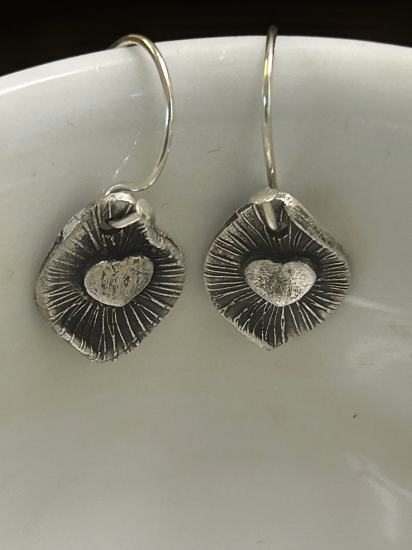 Fine Silver Heart Earrings