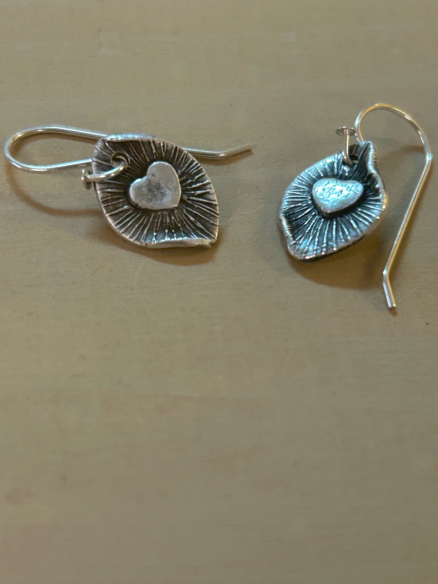 Fine Silver Heart Earrings