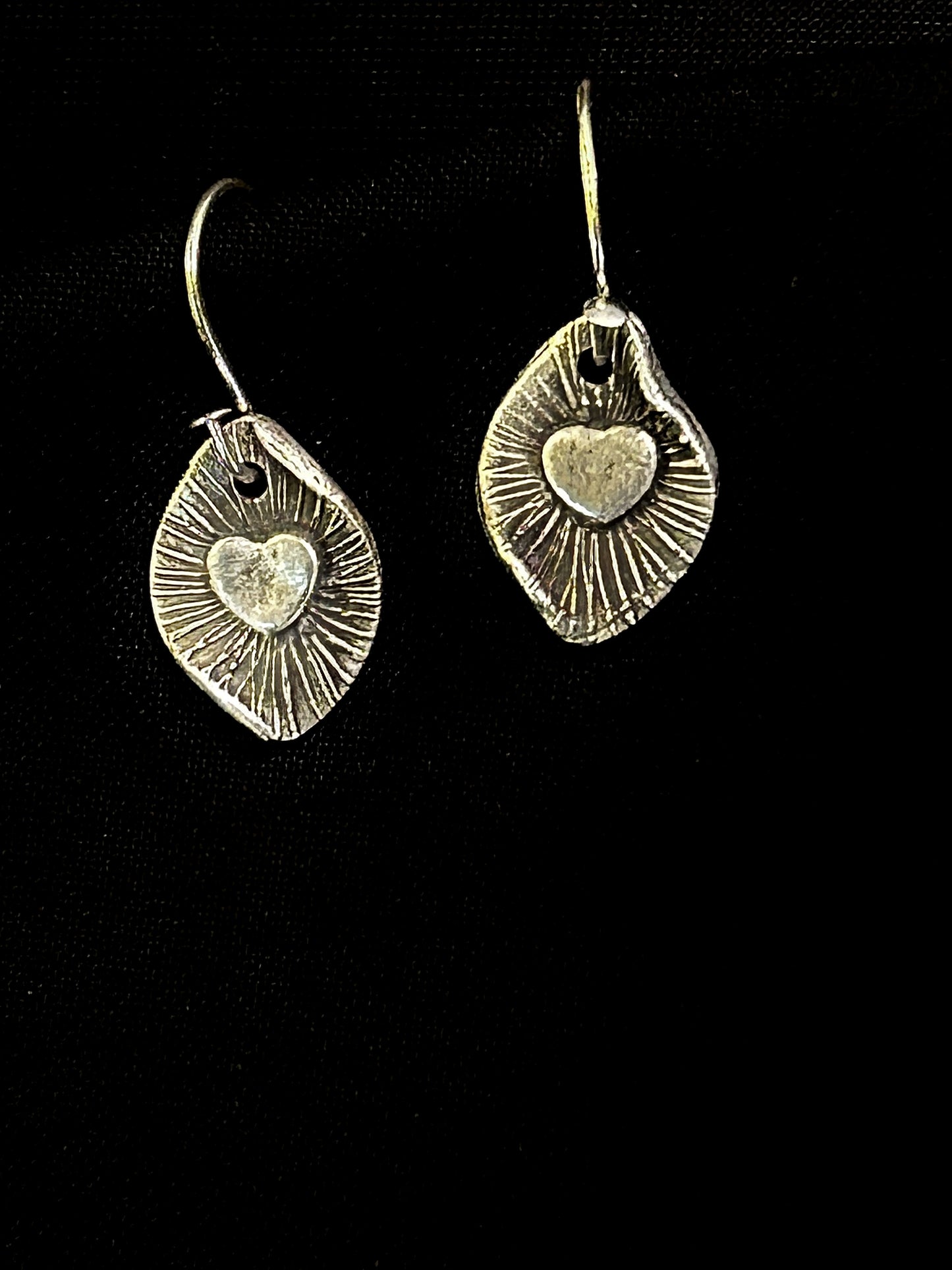 Fine Silver Heart Earrings