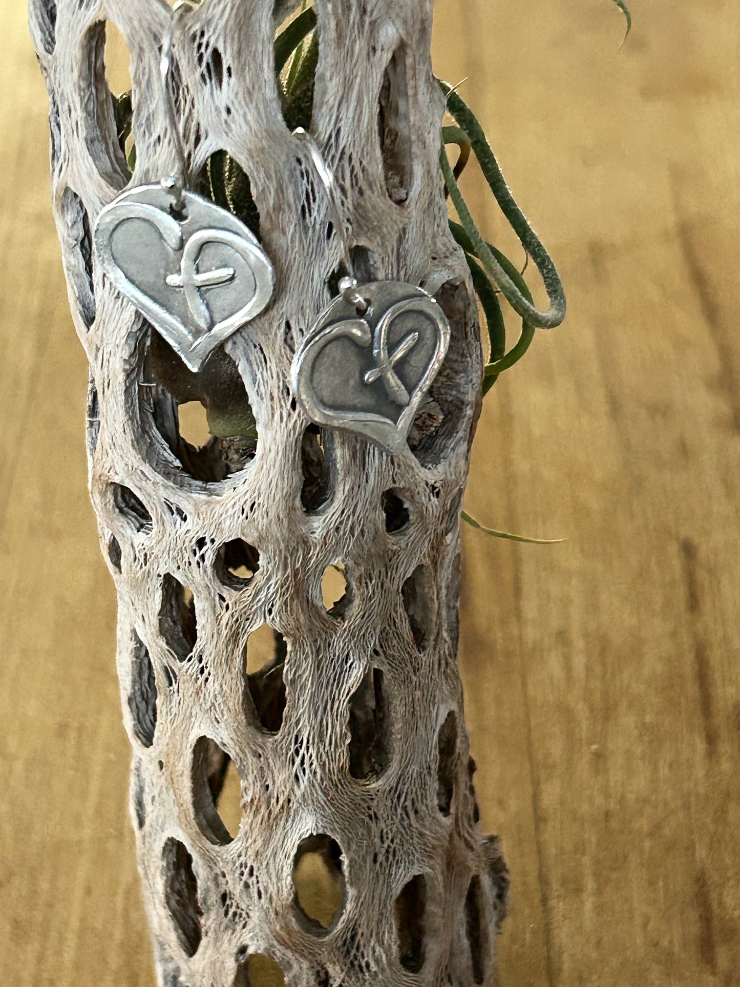 Heart and Cross Earrings