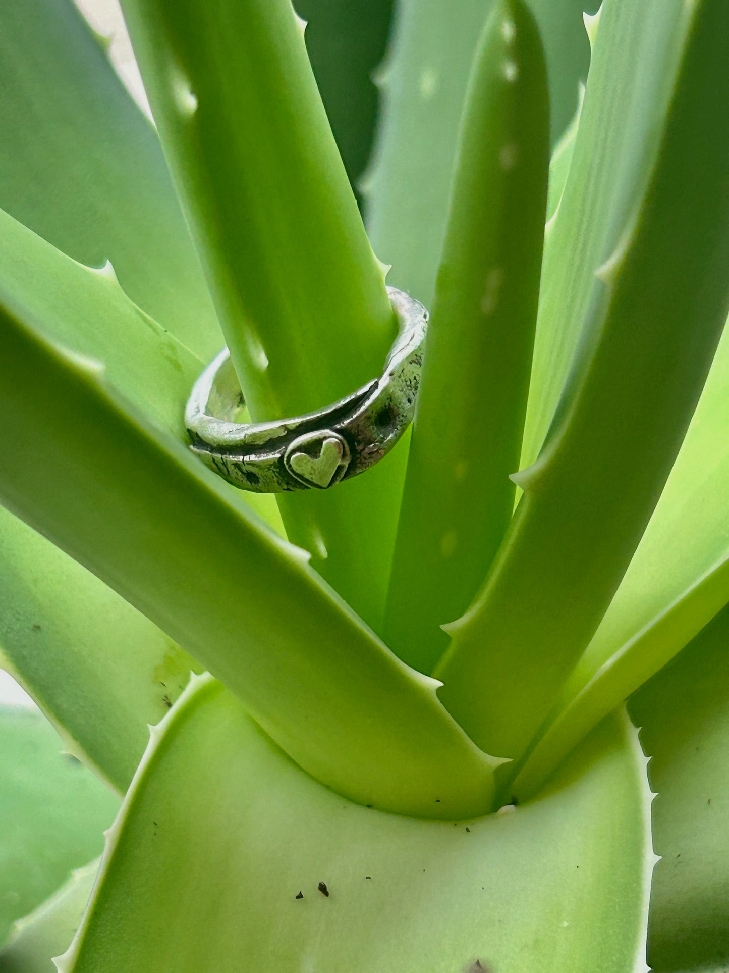 Fine Silver Heart Band Ring
