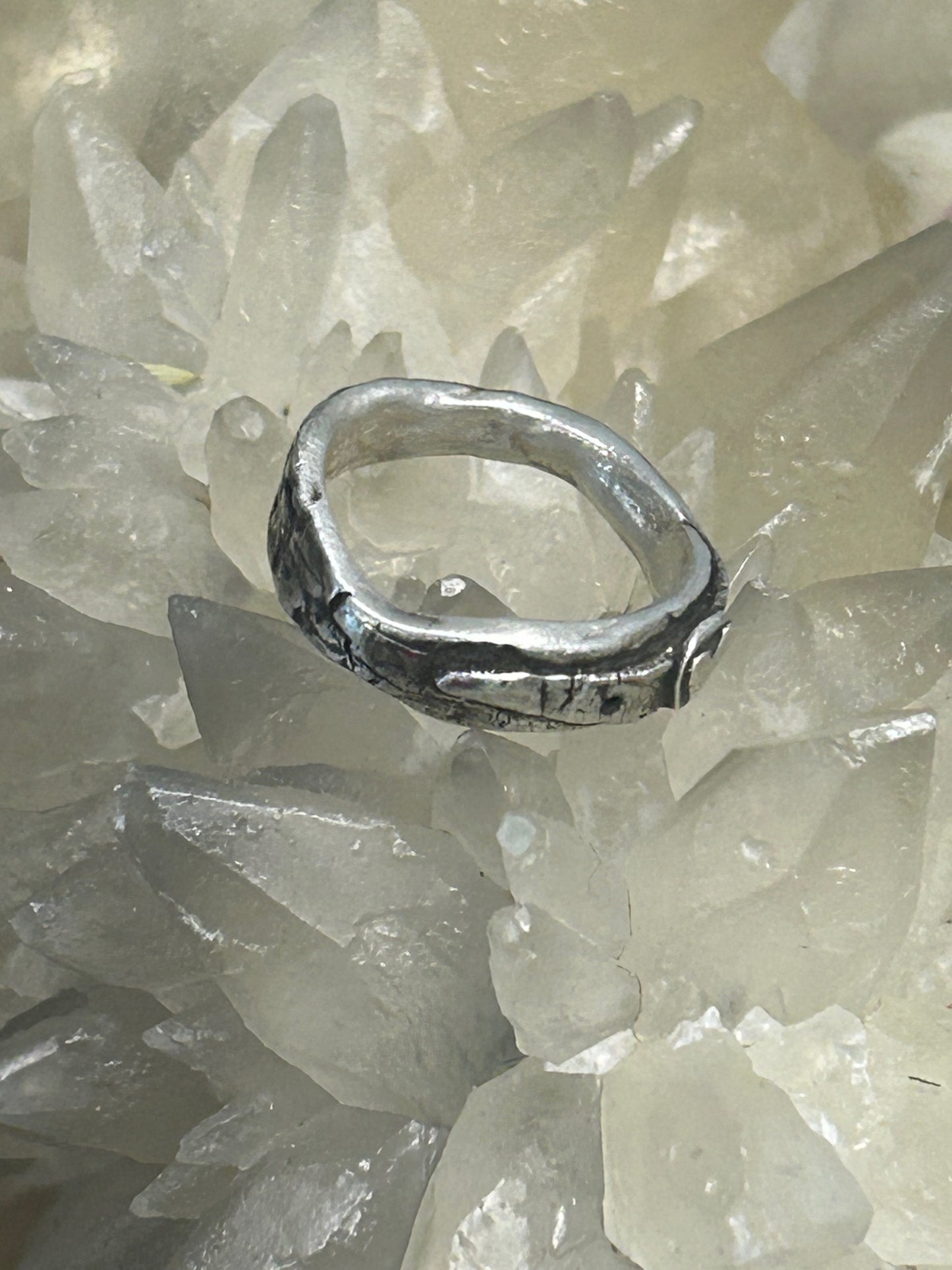 Fine Silver Heart Band Ring