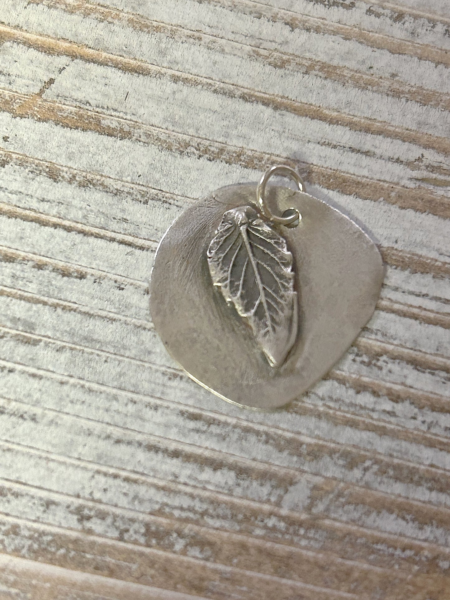 Fine Silver raised Leaf Pendant