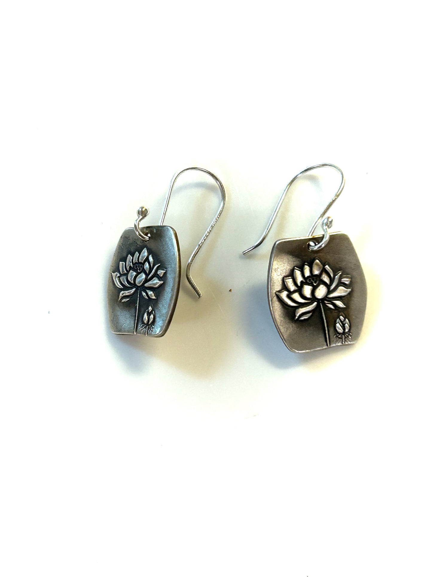 Pure Silver Lotus Blossom Earrings