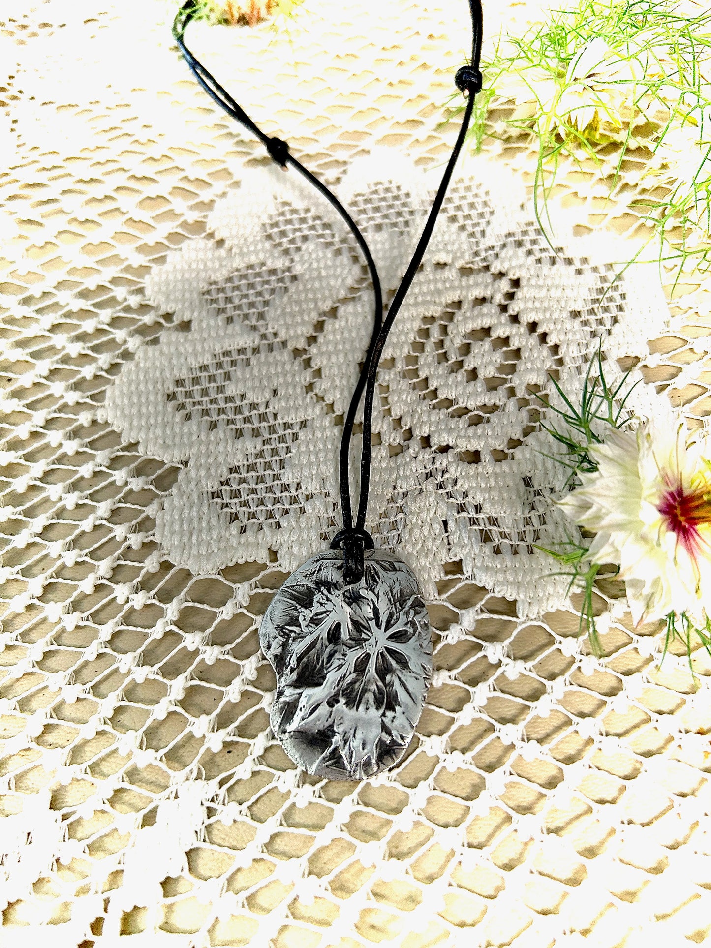 Love in the Mist Organic Silver Pendant