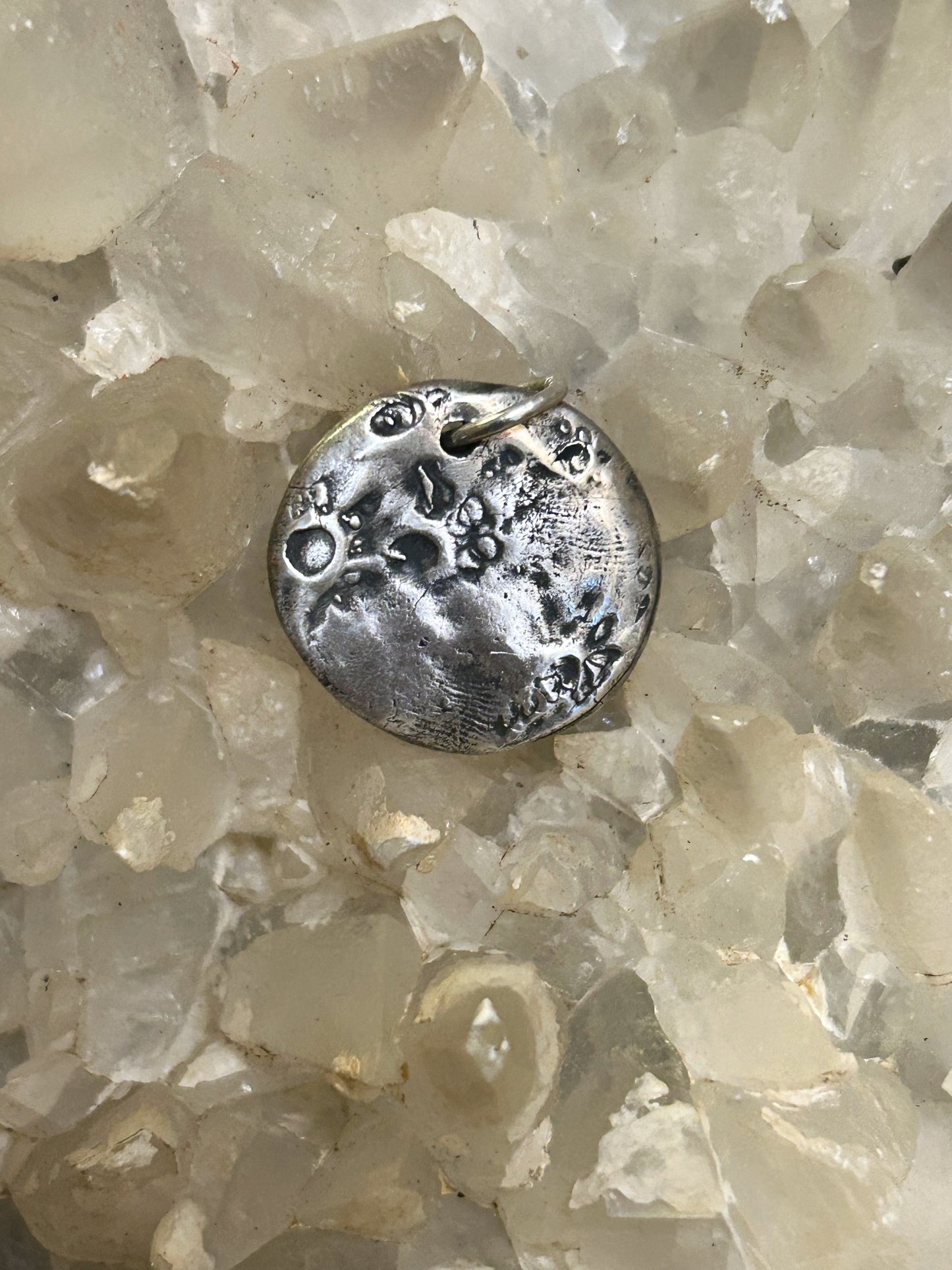 Moon Face and Crater Pendant