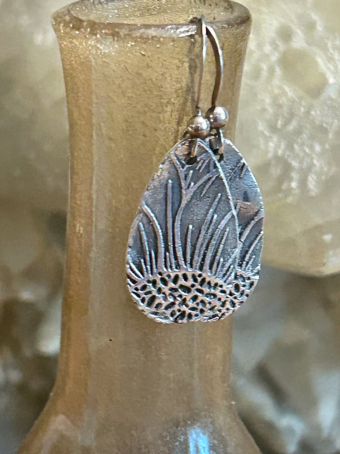 Fine Silver Sunflower Petal Earrings