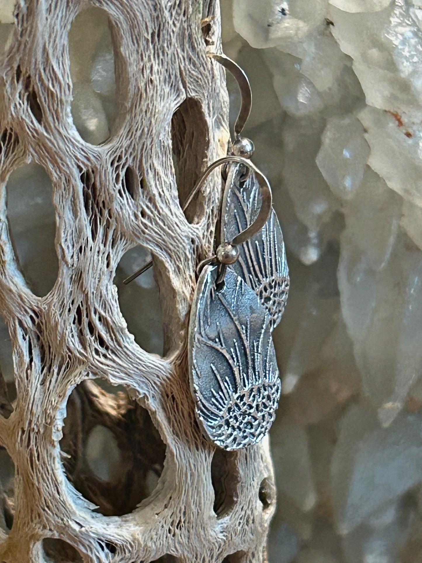Fine Silver Sunflower Petal Earrings