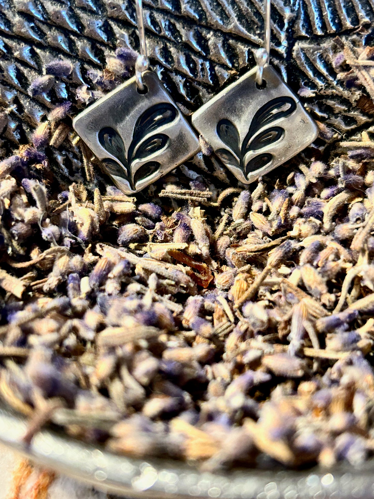 Fine Silver Triangle drop earrings