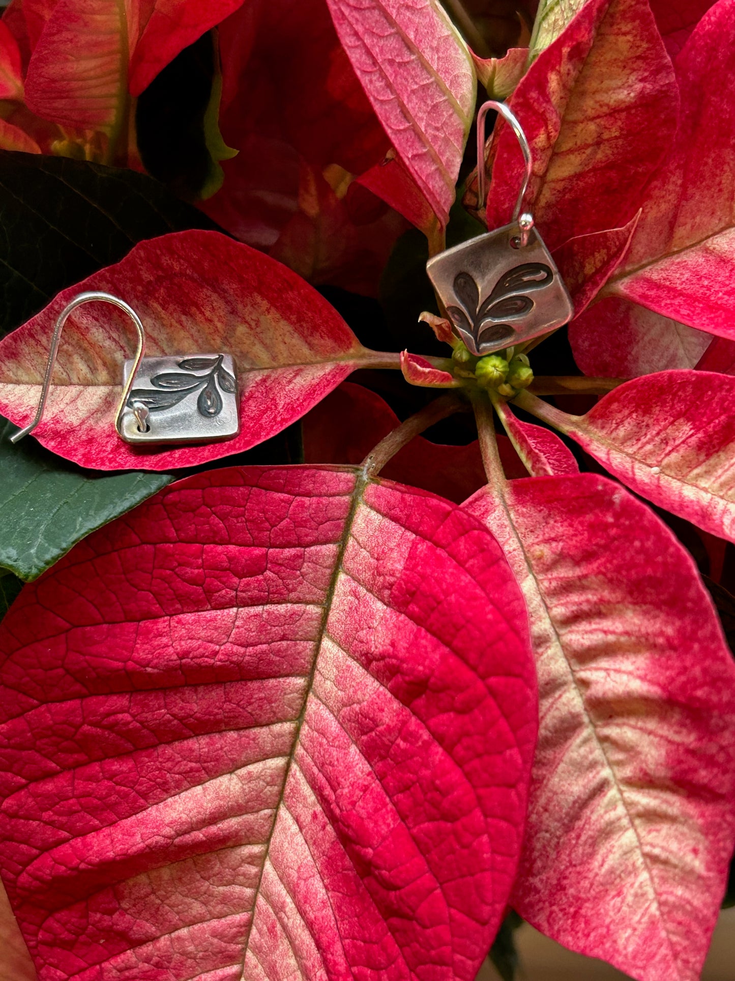 Fine Silver Square Earrings