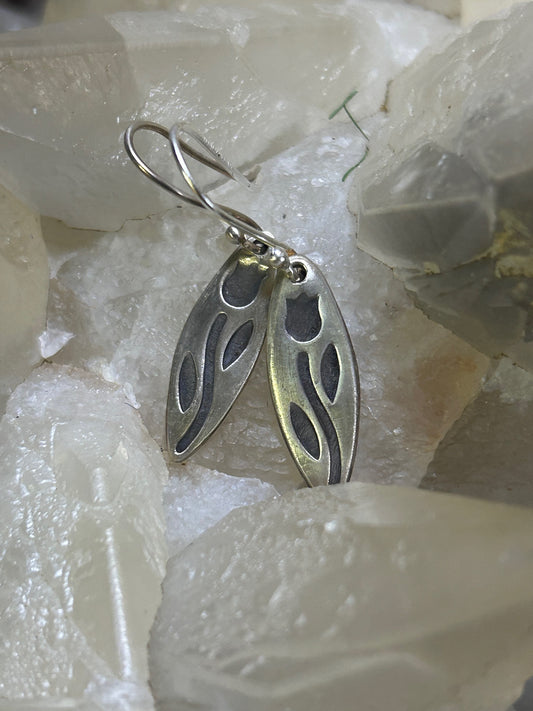 Pure Silver Tulip Cutout Earrings