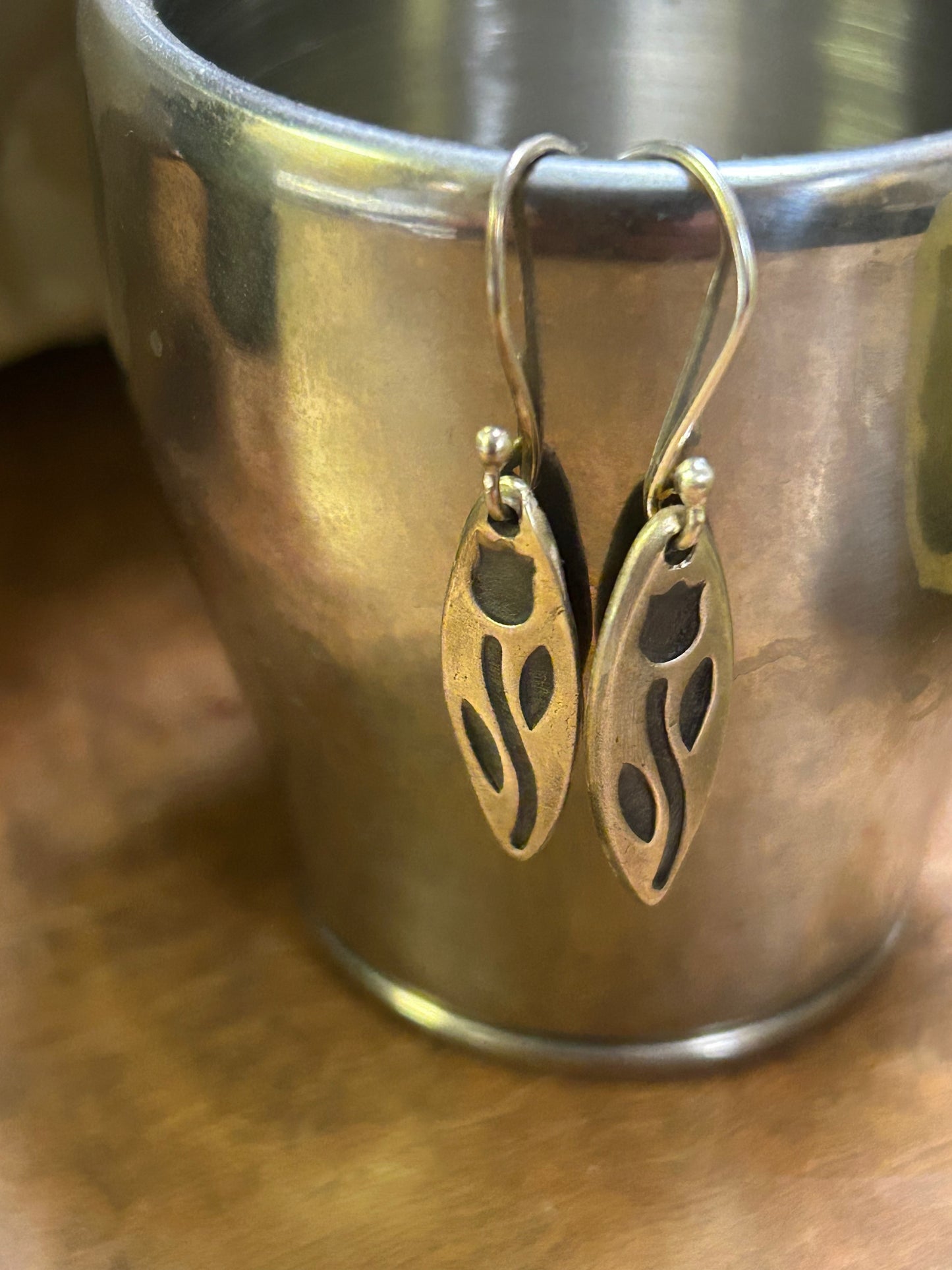 Pure Silver Tulip Cutout Earrings